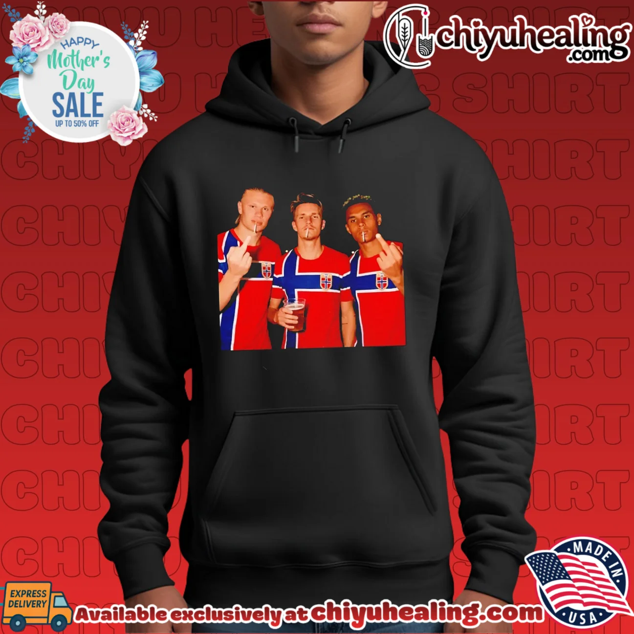 Erling Haaland Martin Odegaard and Alexander Sorloth Norway middle finger smoking shirt & hoodie Erling Haaland Martin Odegaard and Alexander Sorloth Norway middle finger smoking shirt & hoodie