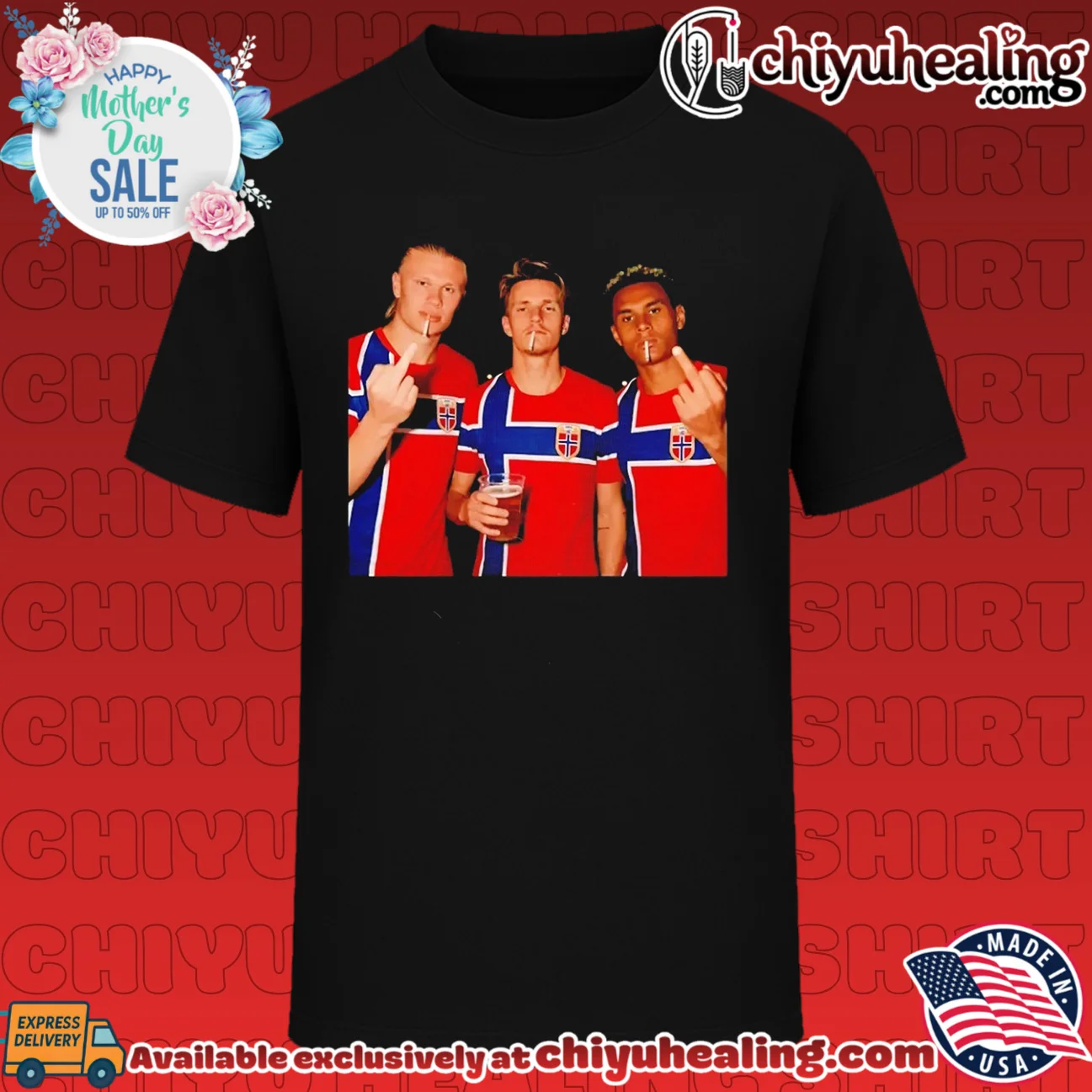 Erling Haaland Martin Odegaard and Alexander Sorloth Norway middle finger smoking