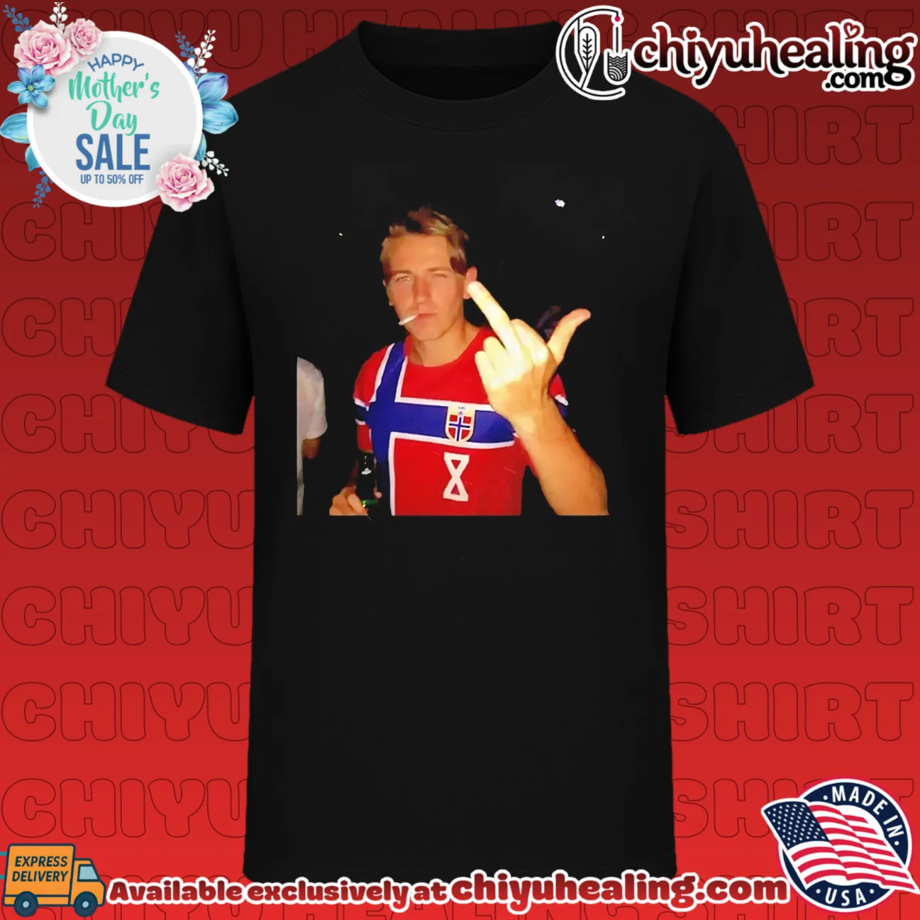 Erling Haaland Norway National Football Team smoking and middle finger