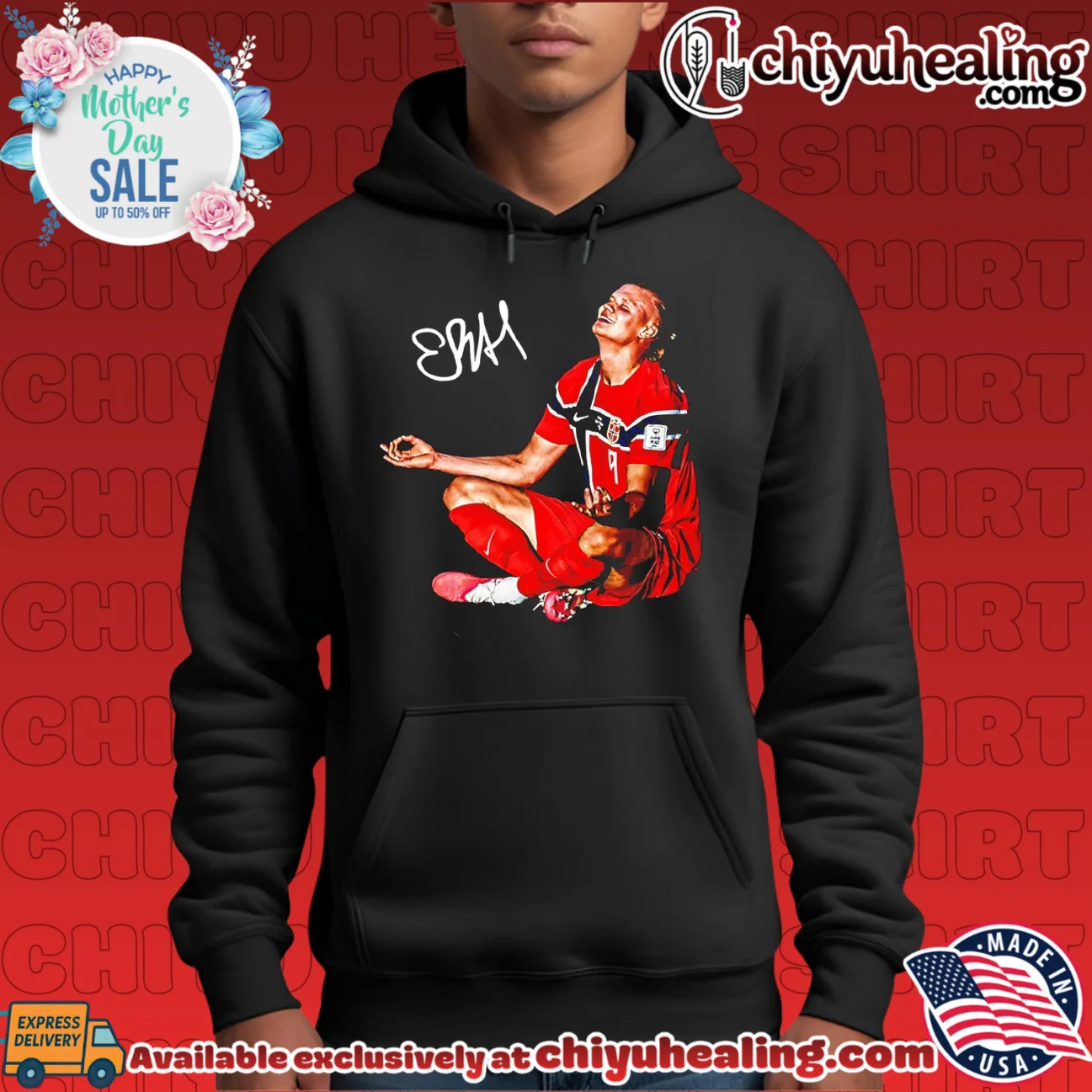 Erling Haaland Norway National Team Meditation Pose signature shirt & hoodie Erling Haaland Norway National Team Meditation Pose signature shirt & hoodie