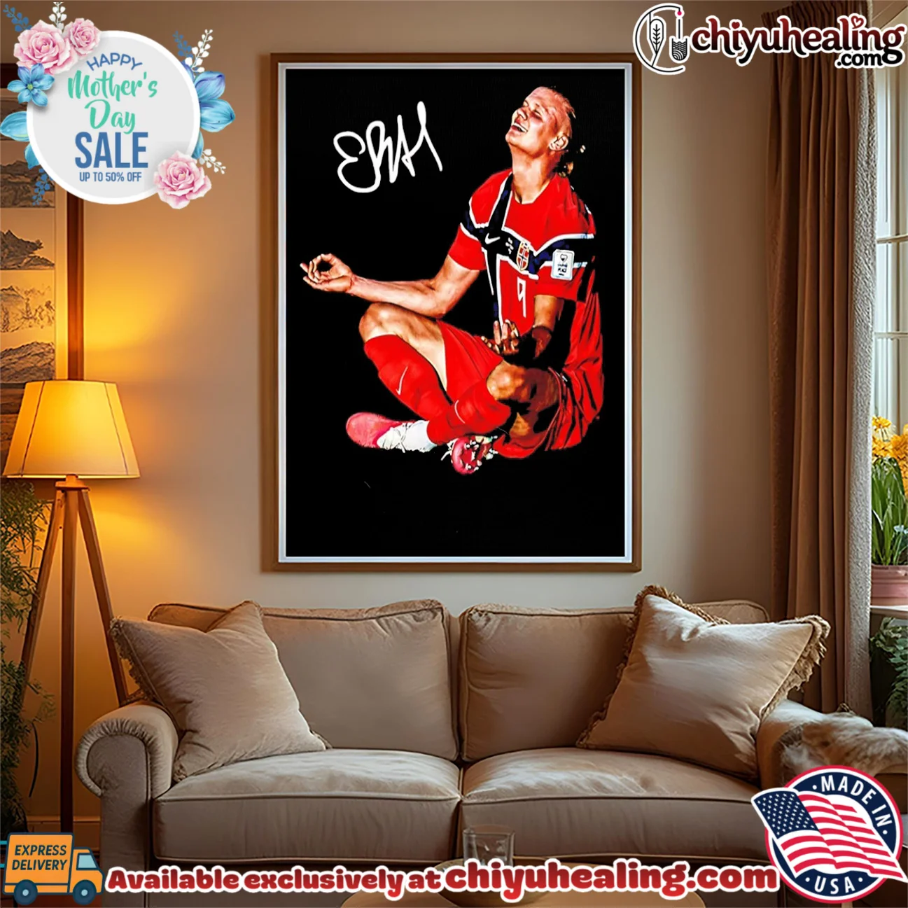 Erling Haaland Norway National Team Meditation Pose signature shirt & hoodie Erling Haaland Norway National Team Meditation Pose signature