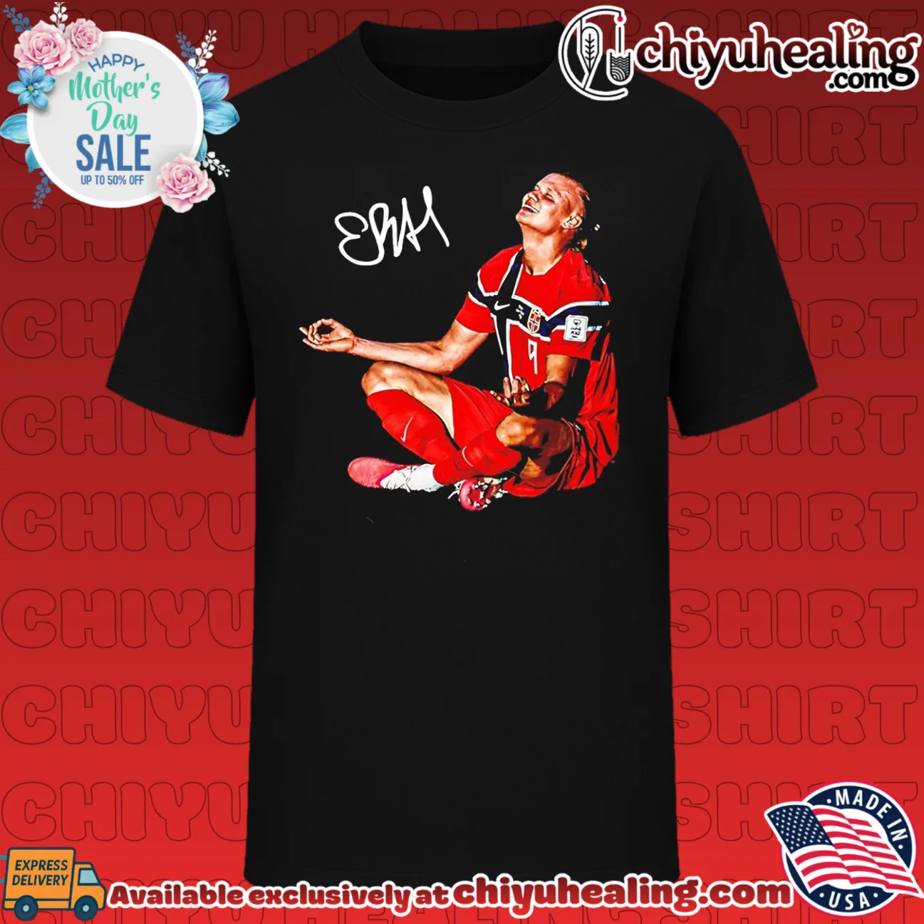 Erling Haaland Norway National Team Meditation Pose signature
