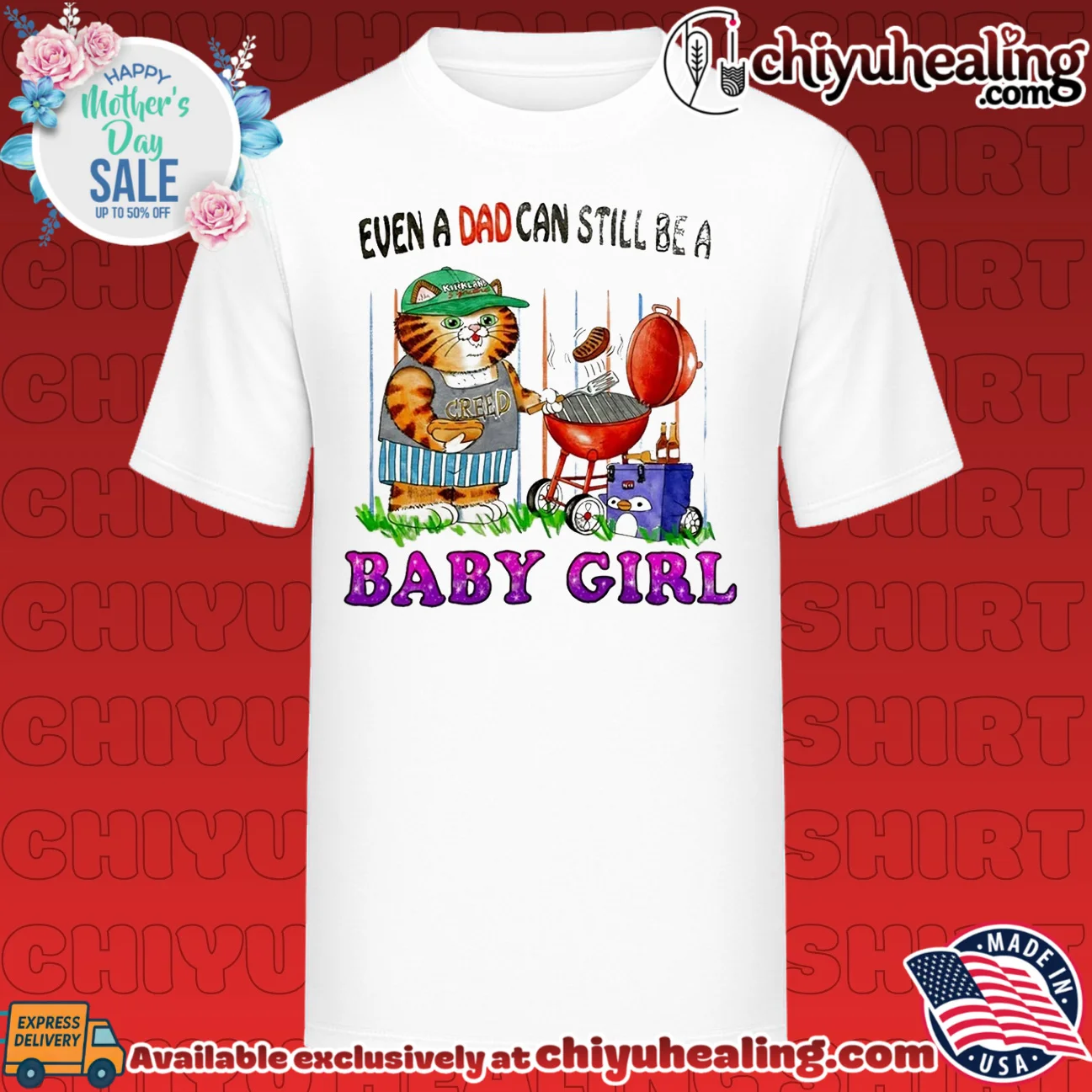 Even a Dad Can Still Be a Baby Girl funny cat shirt & hoodie