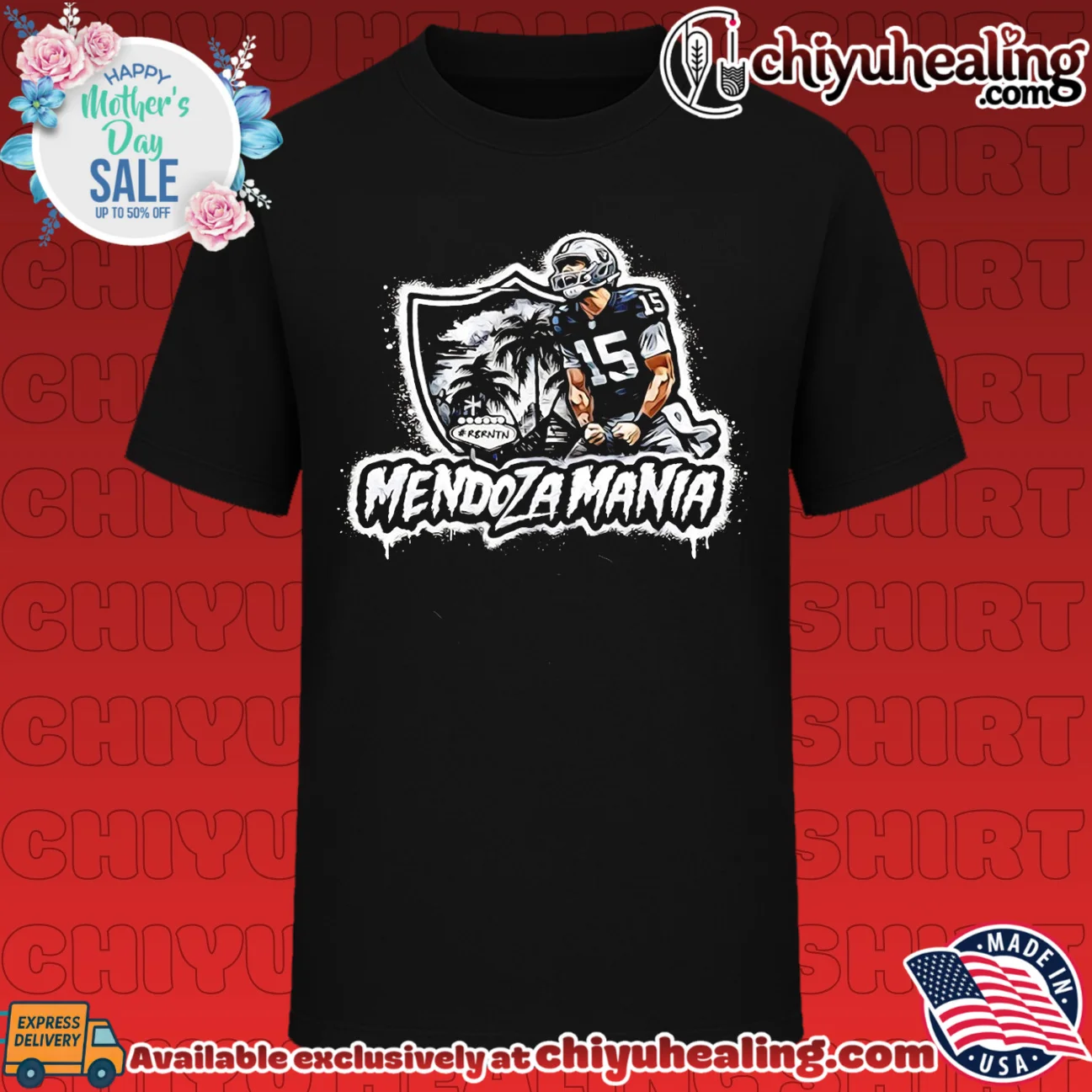 Fernando Mendoza Las Vegas Raiders logo paint shirt