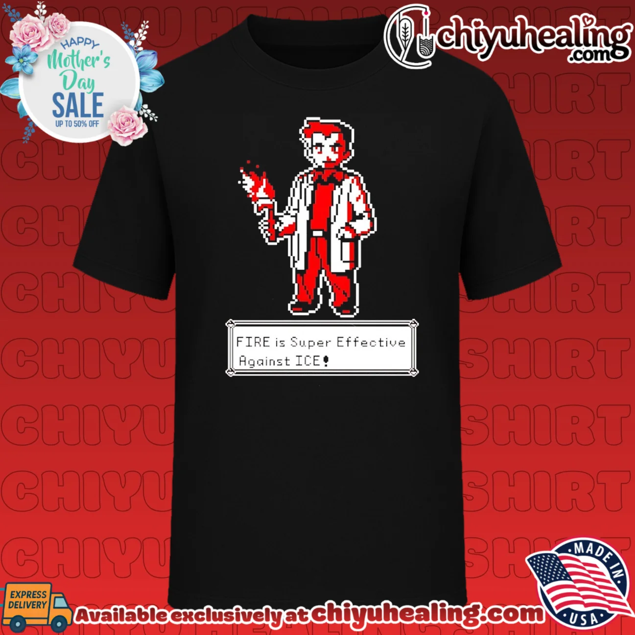Fire Is Super Effective Against Ice Pixel Art shirt & hoodie