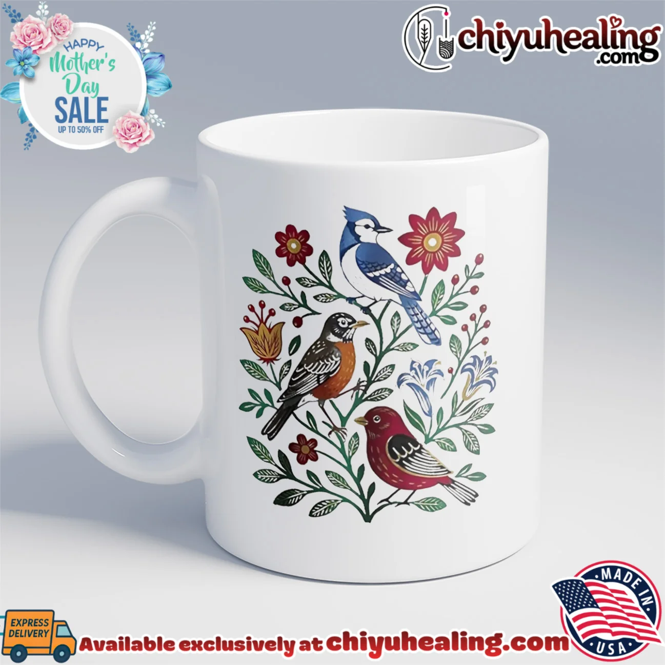 Floral Birdsong Blue Jay Robin and Red Bird shirt & hoodie Floral Birdsong Blue Jay Robin and Red Bird shirt & hoodie
