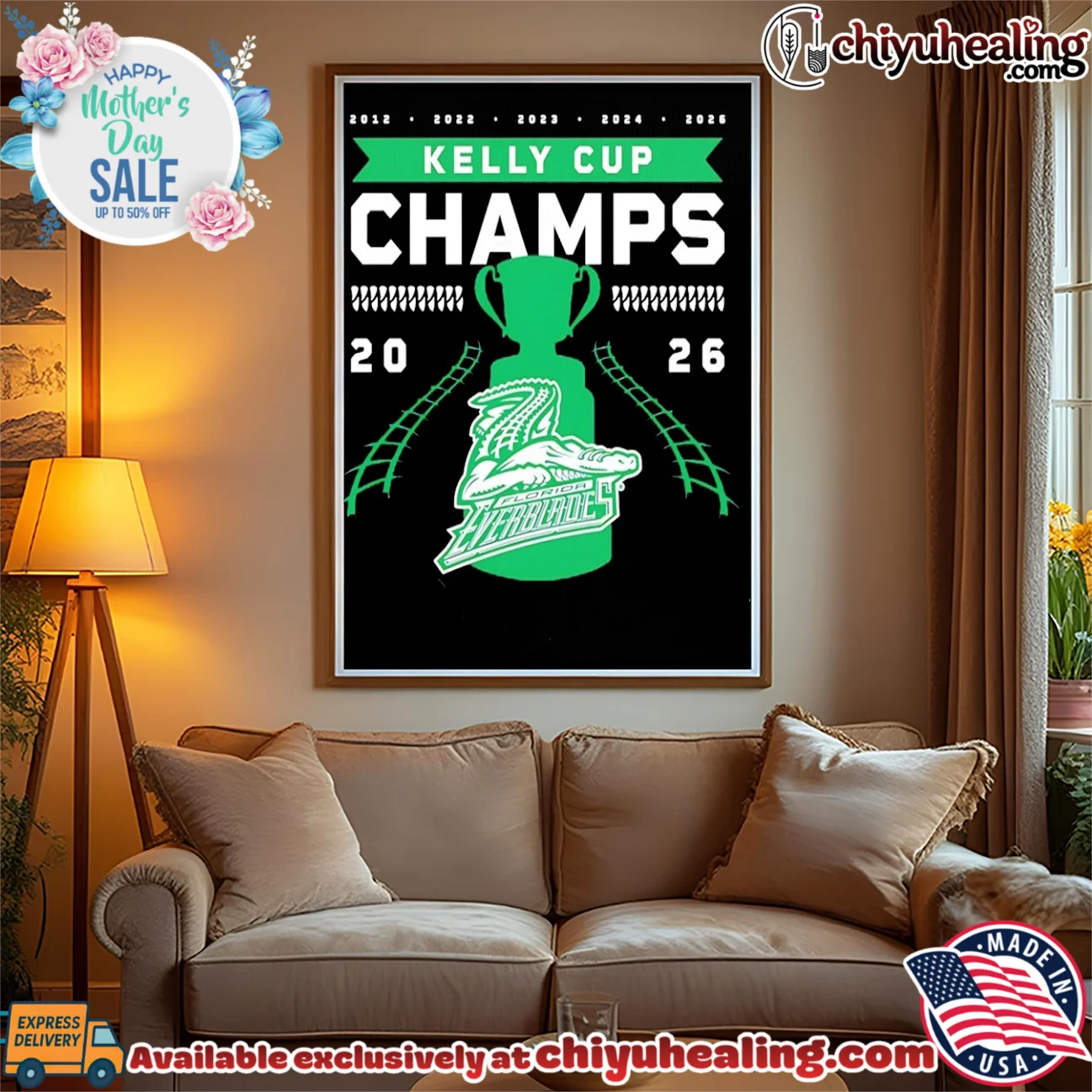 Florida Everblades 2026 Kelly Cup Champions 5 Time shirt & hoodie Florida Everblades 2026 Kelly Cup Champions 5 Time