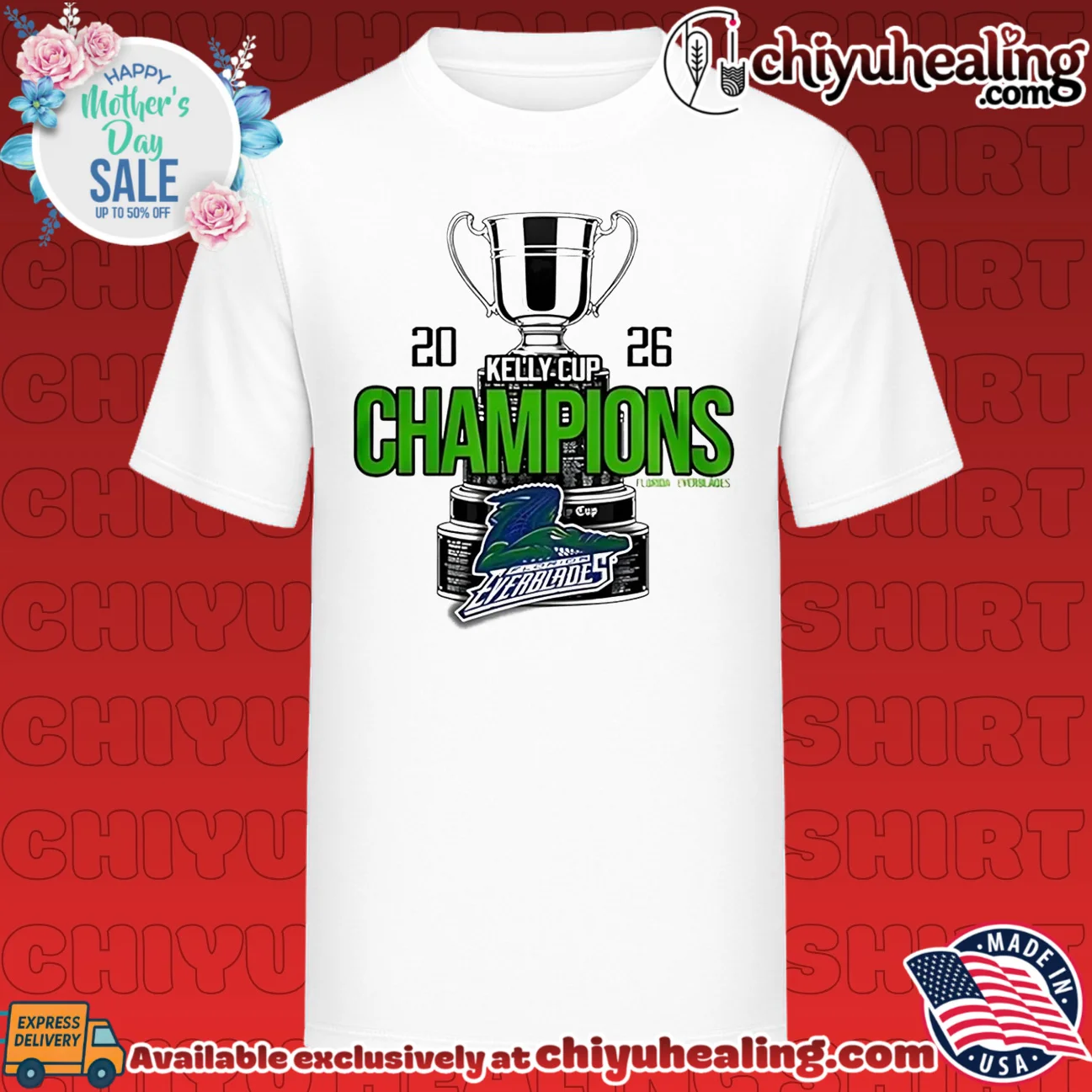 Florida Everblades 2026 Kelly Cup Champions 5X trophy