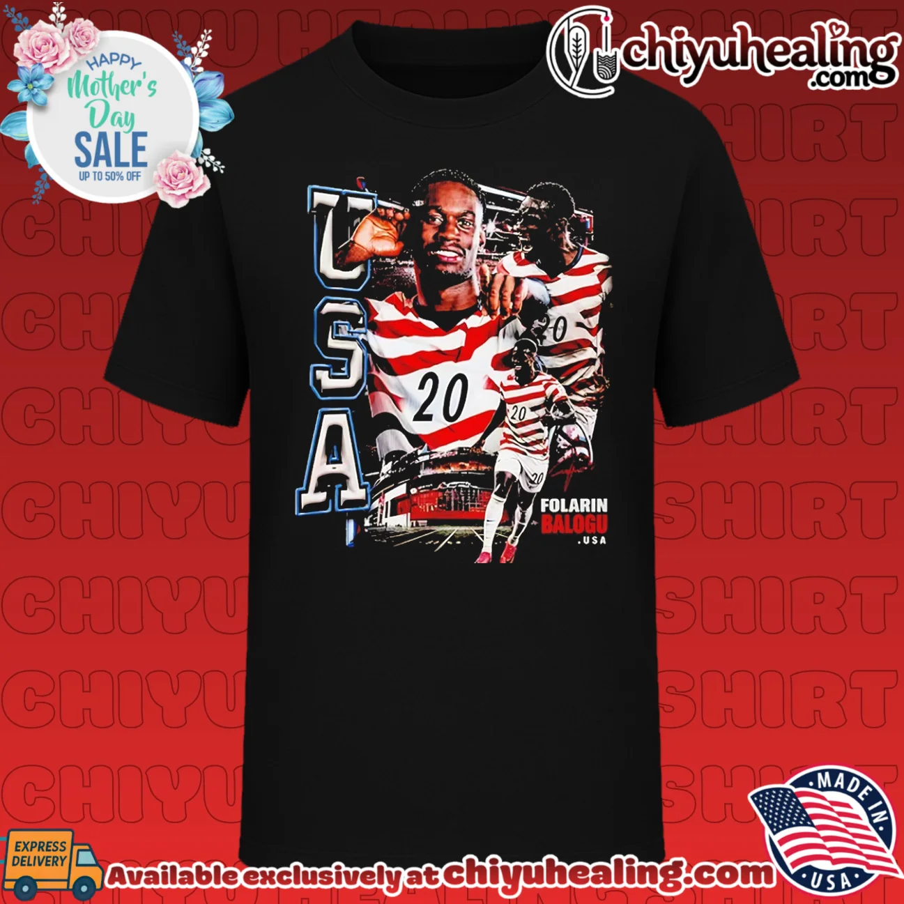 Folarin Balogun USA Soccer graphic