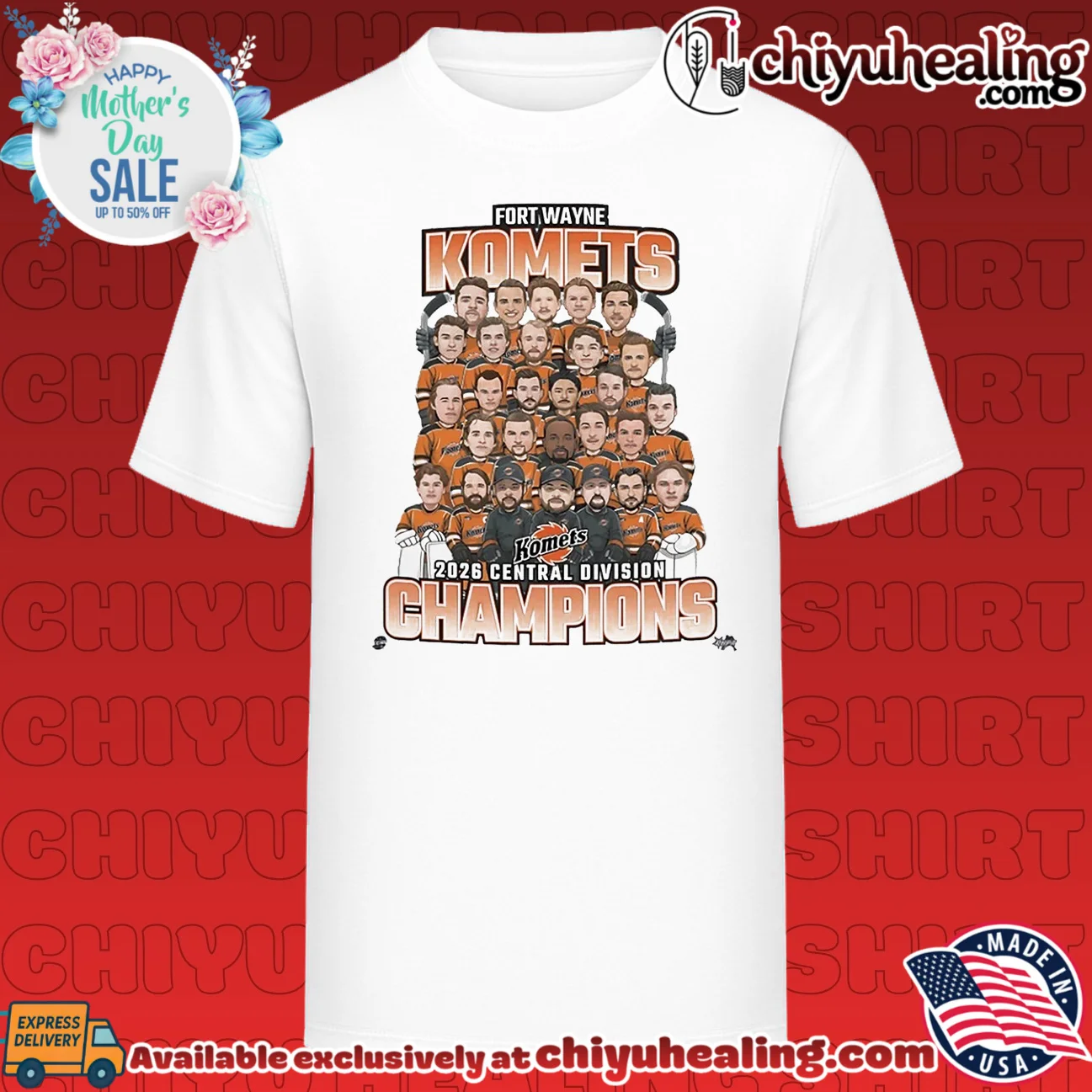 Fort Wayne Komets 2026 Central Division Champions caricature
