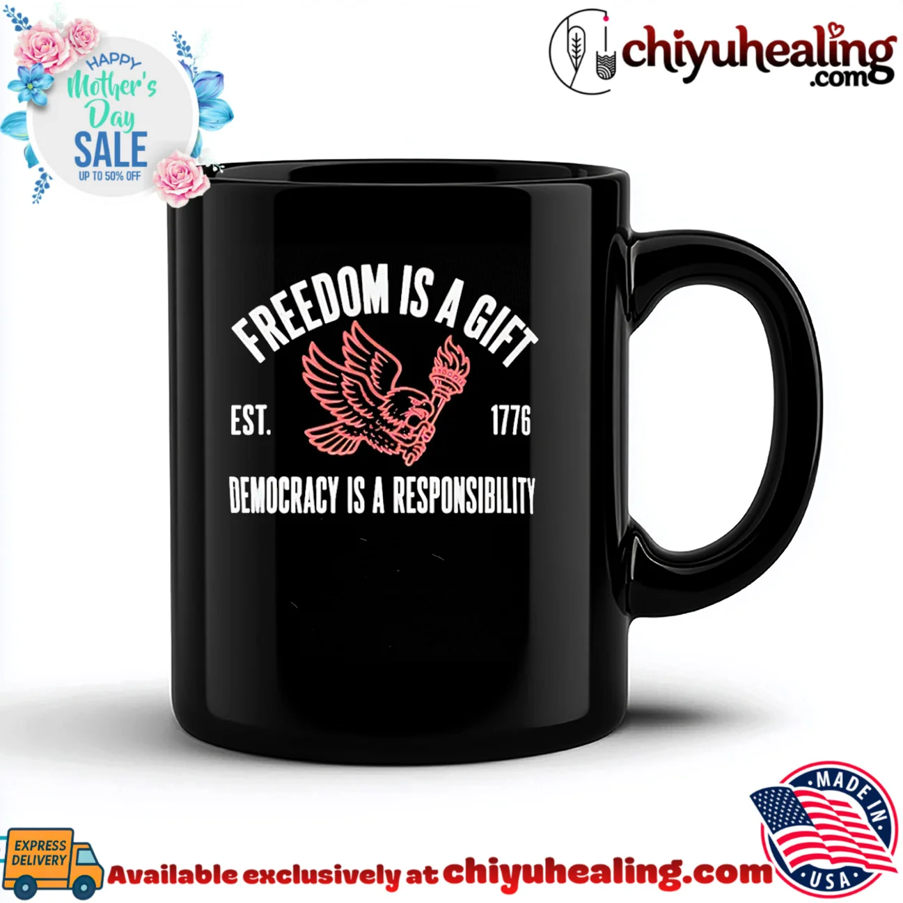 Freedom is a Gift Democracy is a responsibility classic shirt & hoodie - Everyday Fit Freedom is a Gift Democracy is a responsibility