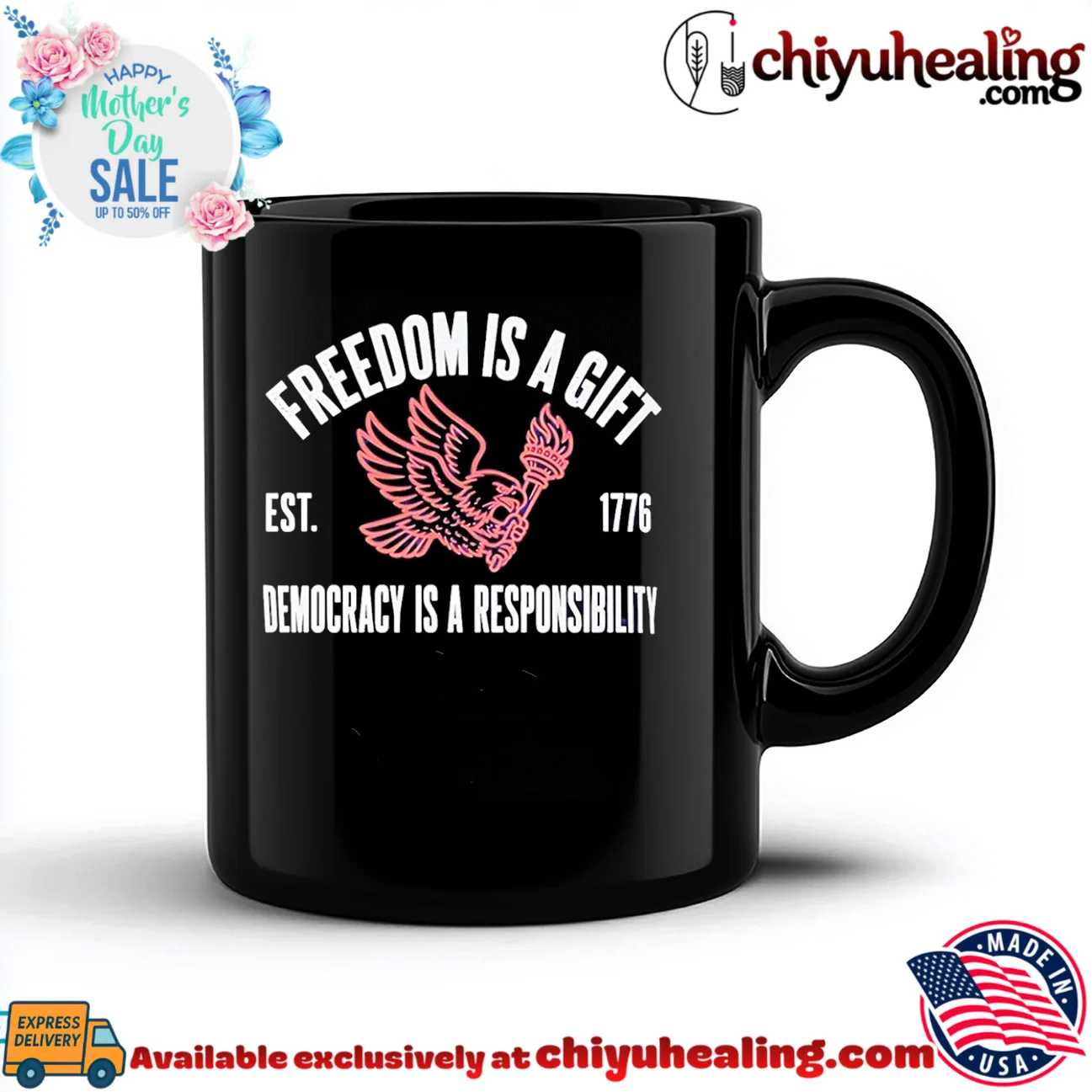 Freedom is a gift est 1776 democracy us a responsibility viral shirt & hoodie - The Fan Collection Freedom is a gift est 1776 democracy us a responsibility
