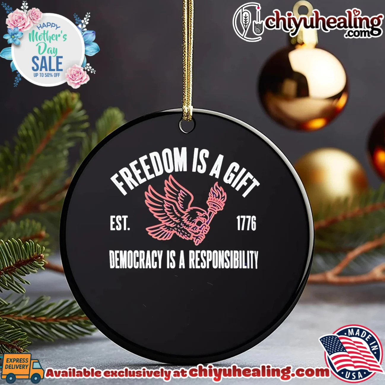 Freedom is a gift est 1776 democracy us a responsibility viral shirt & hoodie - The Fan Collection Freedom is a gift est 1776 democracy us a responsibility