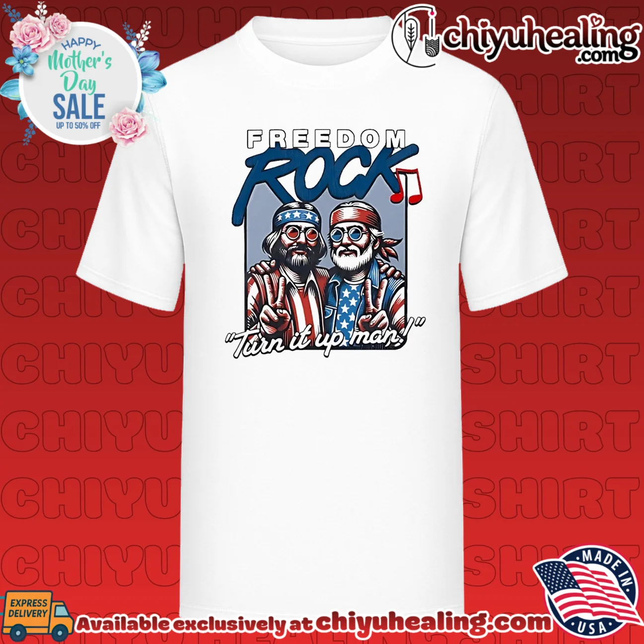 Freedom Rock turn it up man illustrated