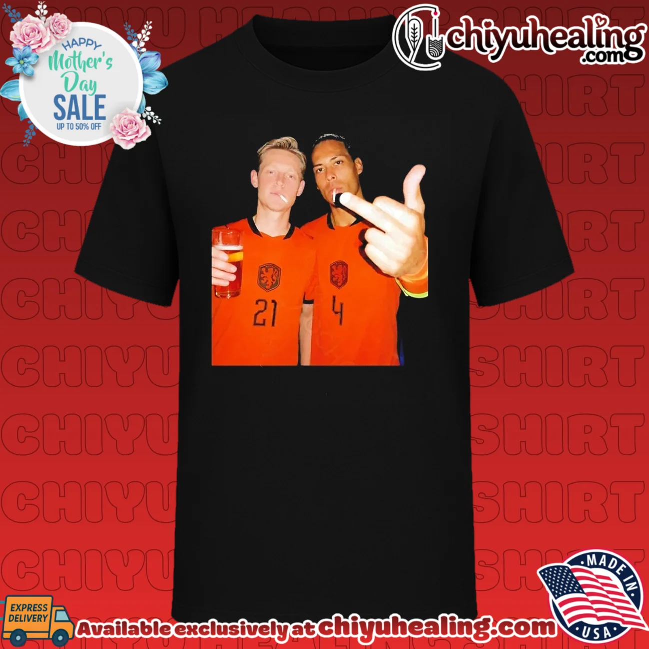 Frenkie de Jong and Virgil van Dijk Netherlands National Team shirt & hoodie