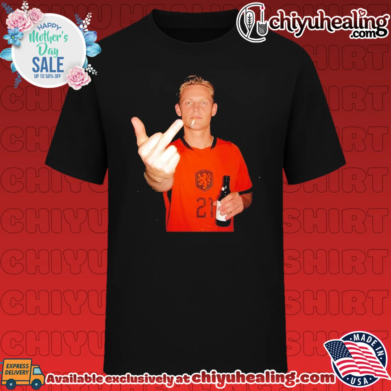Frenkie de Jong Netherlands National Football Team middle finger shirt & hoodie