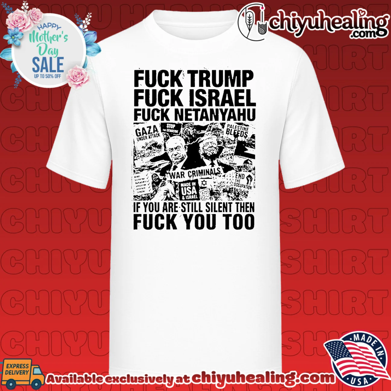 Fuck Trump fuck Israel fuck Netanyahu graphic