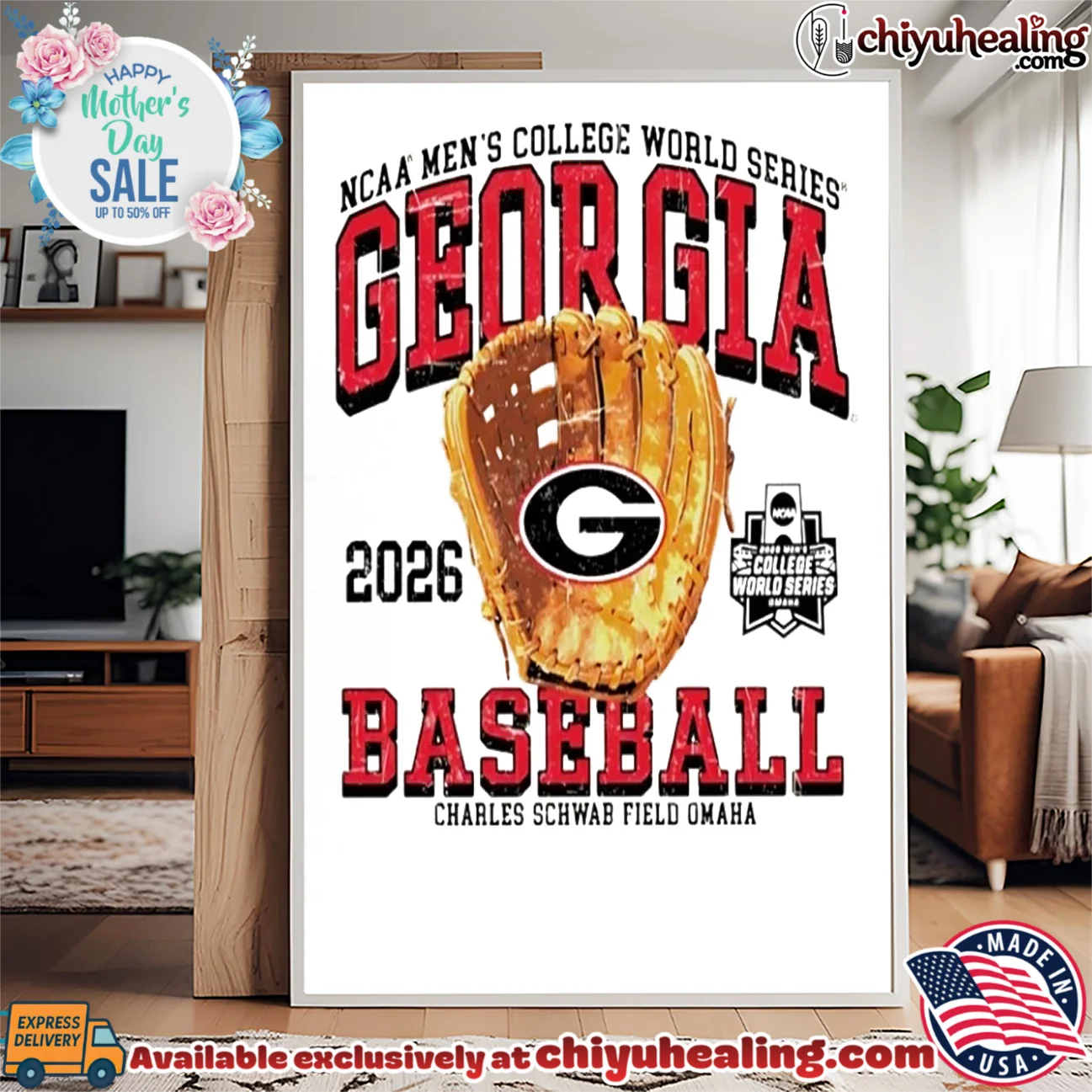 Georgia Bulldogs 2026 College World Series Omaha Bound Glove classic shirt iconic shirt & hoodie | IP Merchandise Georgia Bulldogs 2026 College World Series Omaha Bound Glove classic shirt