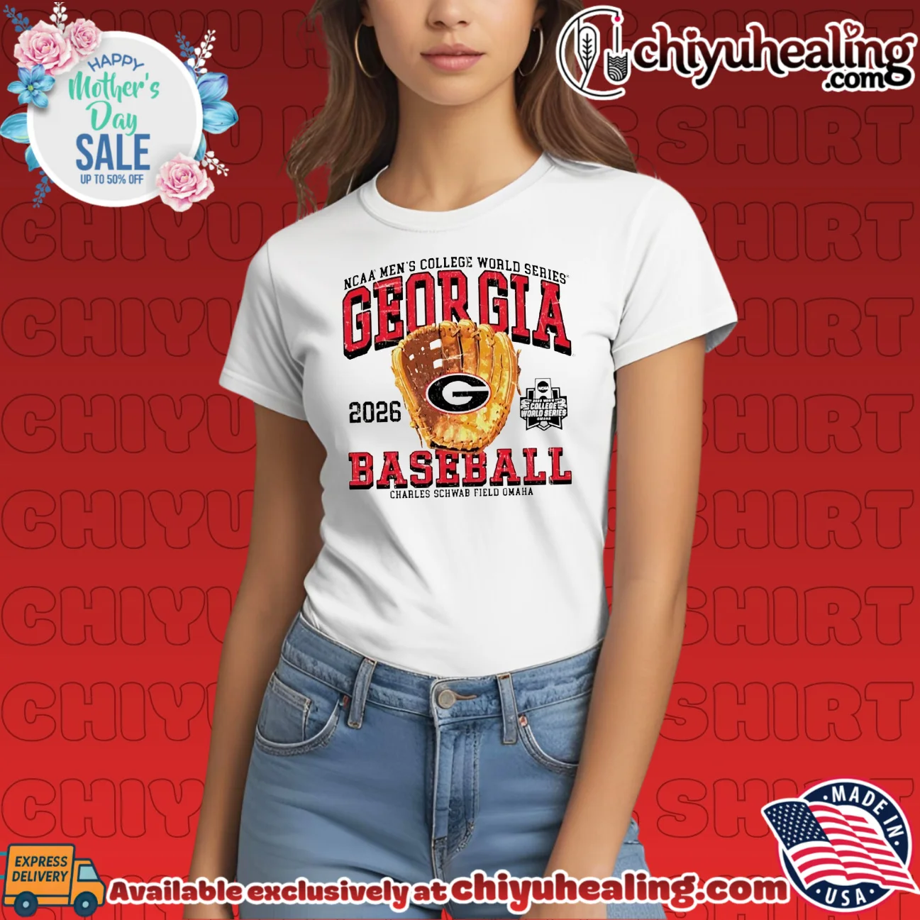 Georgia Bulldogs 2026 College World Series Omaha Bound Glove classic shirt iconic shirt & hoodie | IP Merchandise Georgia Bulldogs 2026 College World Series Omaha Bound Glove classic shirt