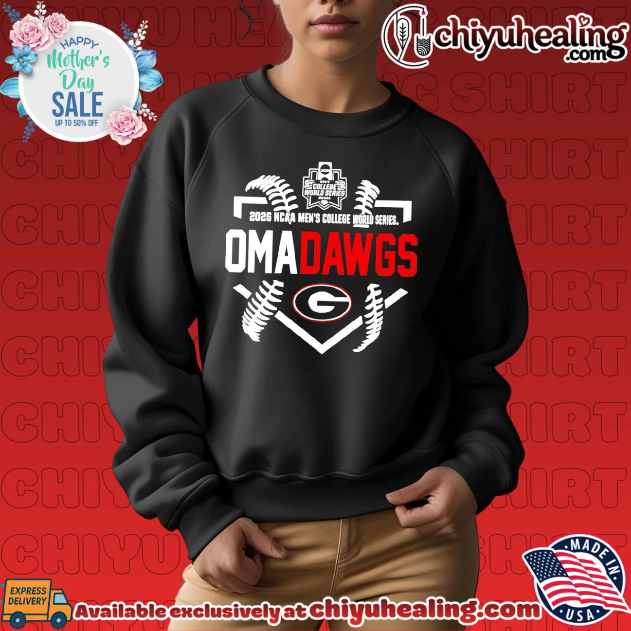 Georgia Bulldogs Baseball NCAA Men's College World Series 2026 Omadawgs shirt retro shirt & hoodie | 2026 Edition Drop Georgia Bulldogs Baseball NCAA Men's College World Series 2026 Omadawgs shirt