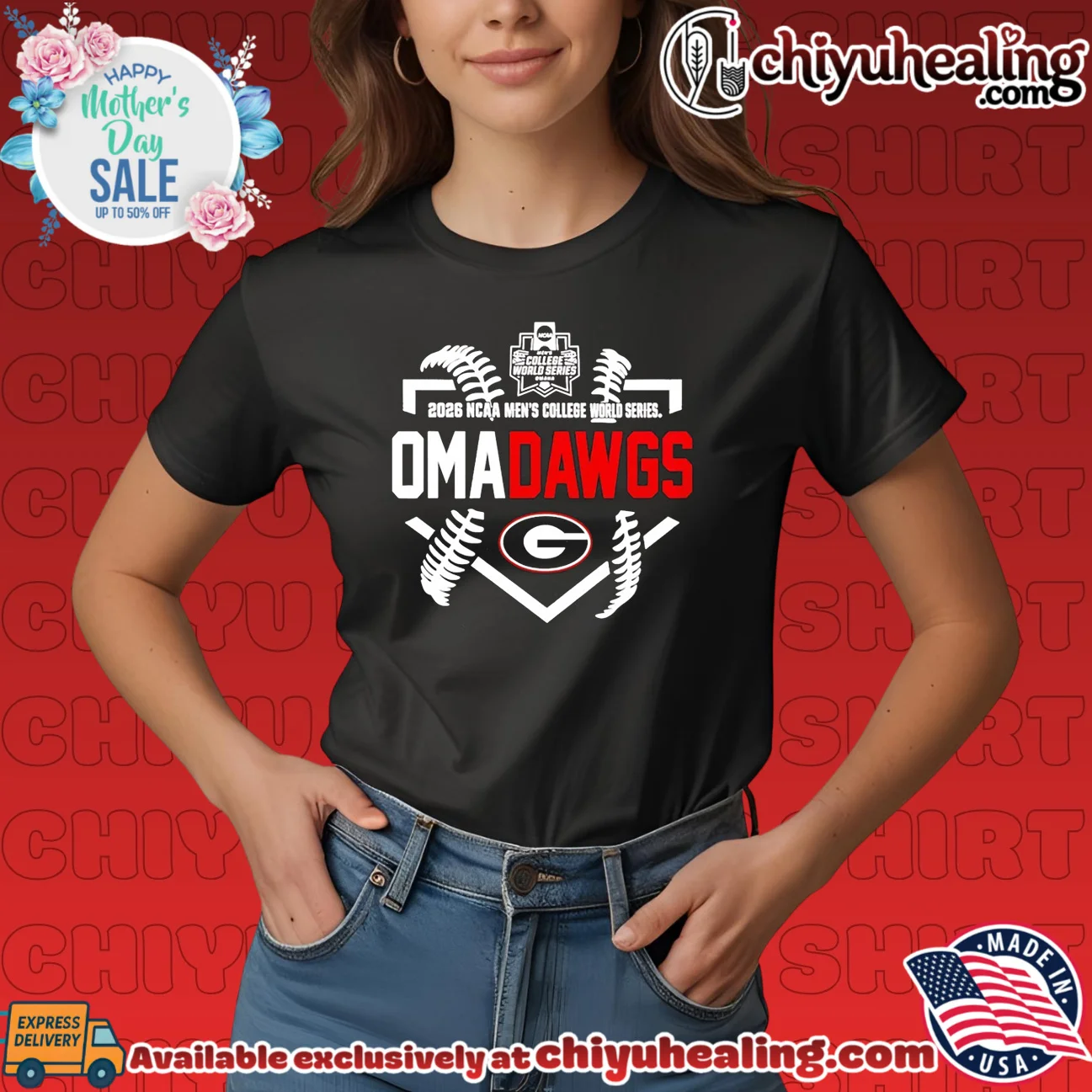 Georgia Bulldogs Baseball NCAA Men's College World Series 2026 Omadawgs shirt retro shirt & hoodie | 2026 Edition Drop Georgia Bulldogs Baseball NCAA Men's College World Series 2026 Omadawgs shirt