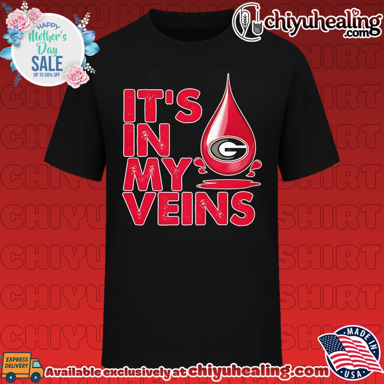 Georgia Bulldogs it's in my veins blood graphic