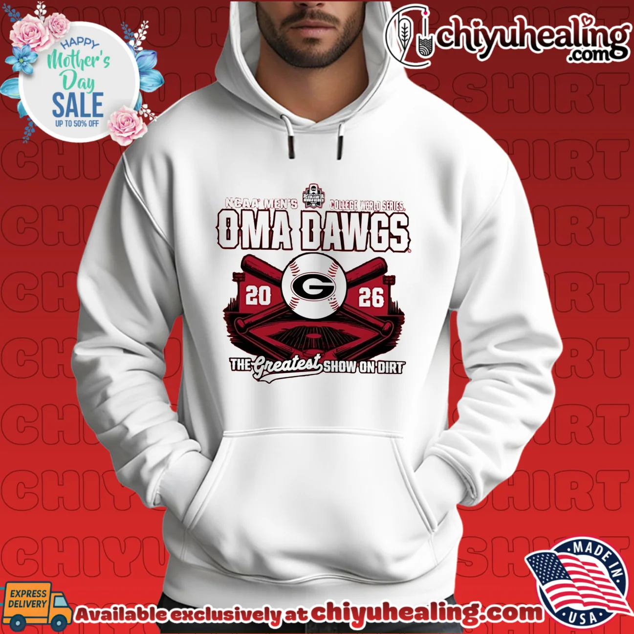Georgia Bulldogs Oma Dawgs 2026 College World Series The Greatest show on dirt shirt grail shirt & hoodie | Official Style Drop Georgia Bulldogs Oma Dawgs 2026 College World Series The Greatest show on dirt shirt grail shirt & hoodie | Official Style Drop