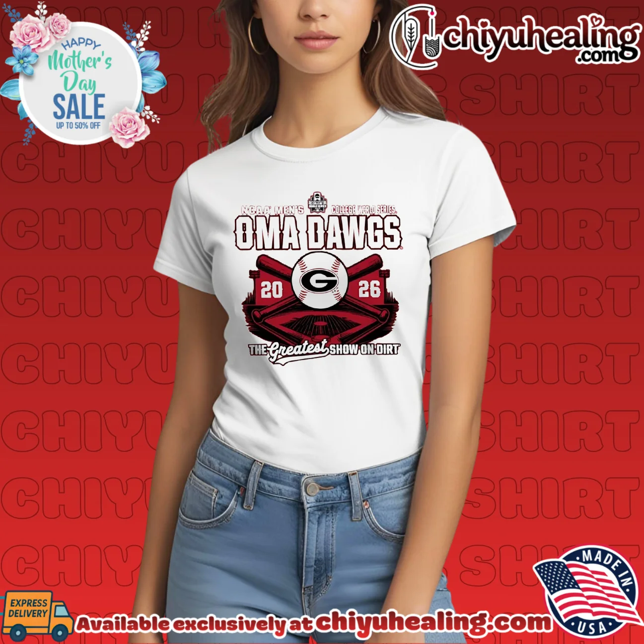 Georgia Bulldogs Oma Dawgs 2026 College World Series The Greatest show on dirt shirt grail shirt & hoodie | Official Style Drop Georgia Bulldogs Oma Dawgs 2026 College World Series The Greatest show on dirt shirt