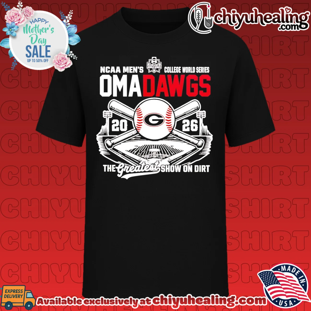 Georgia Bulldogs Omadawgs 2026 NCAA Baseball Men's College World Series shirt