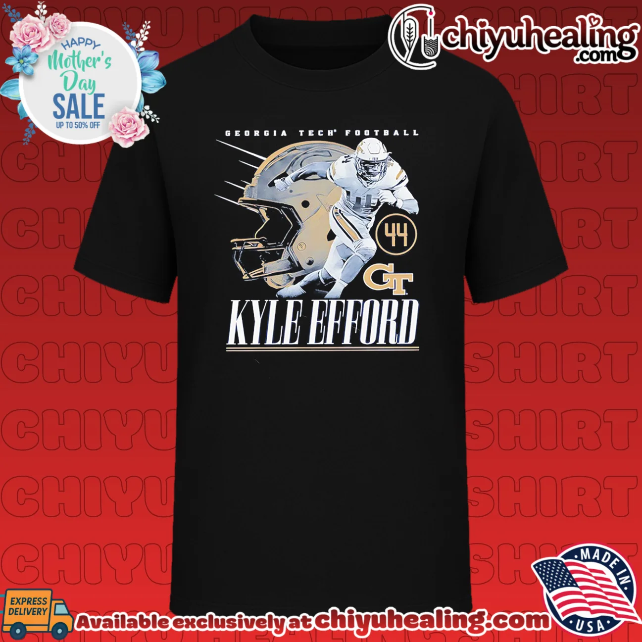 Georgia Tech Football Kyle Efford number 44 shirt