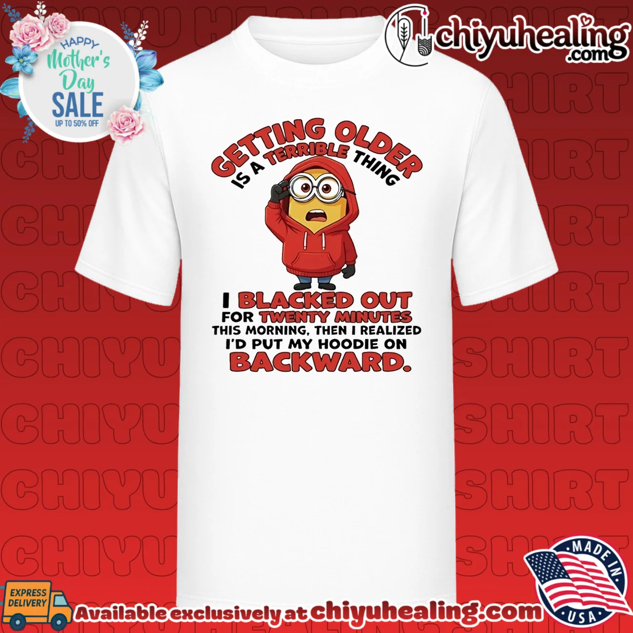 Getting older is a terrible thing I blacked out for twenty minutes Minion shirt