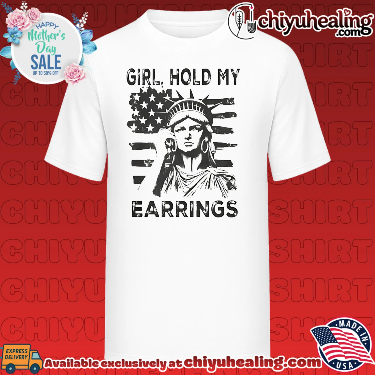 Girl Hold My Earrings Statue of Liberty