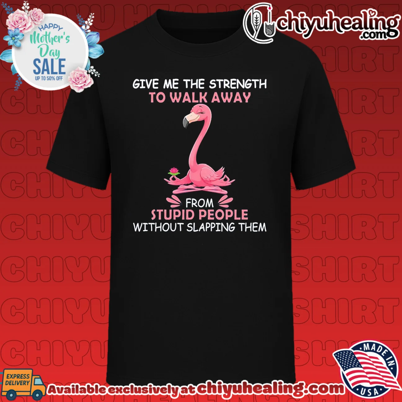 Give me the strength to walk away from stupid people without slapping them cartoon flamingo shirt & hoodie