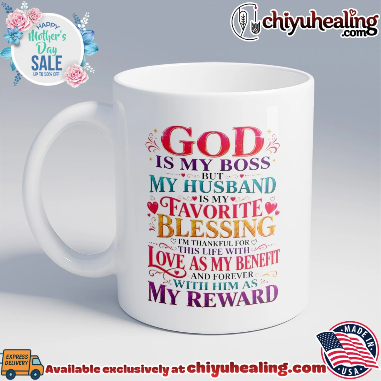 God is my boss but my husband is my favorite blessing I'm thankful for this life grail shirt & hoodie | Limited Stock Edition God is my boss but my husband is my favorite blessing I'm thankful for this life