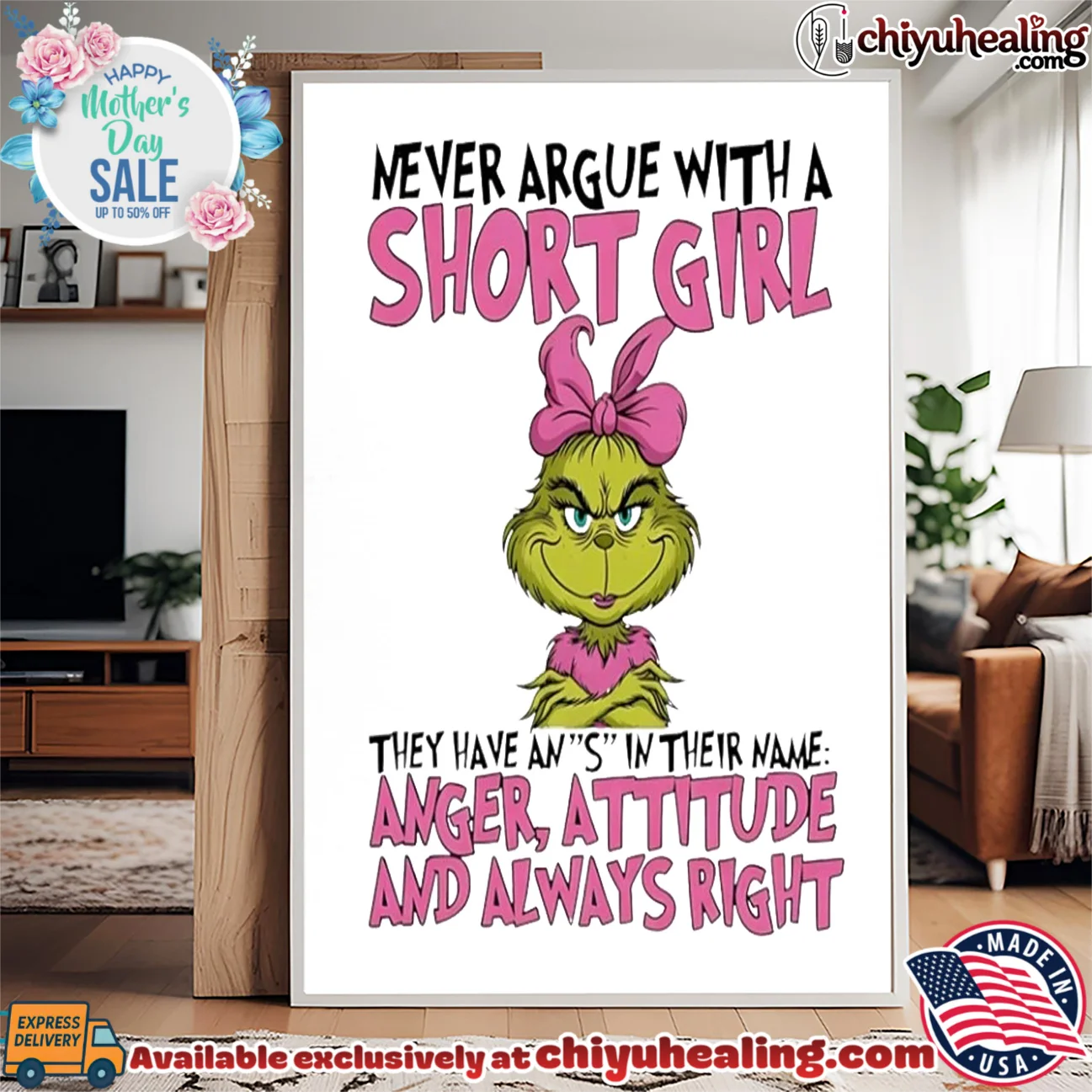 Grinch Never argue with a short girl they have anger attitude and are always right shirt & hoodie Grinch Never argue with a short girl they have anger attitude and are always right