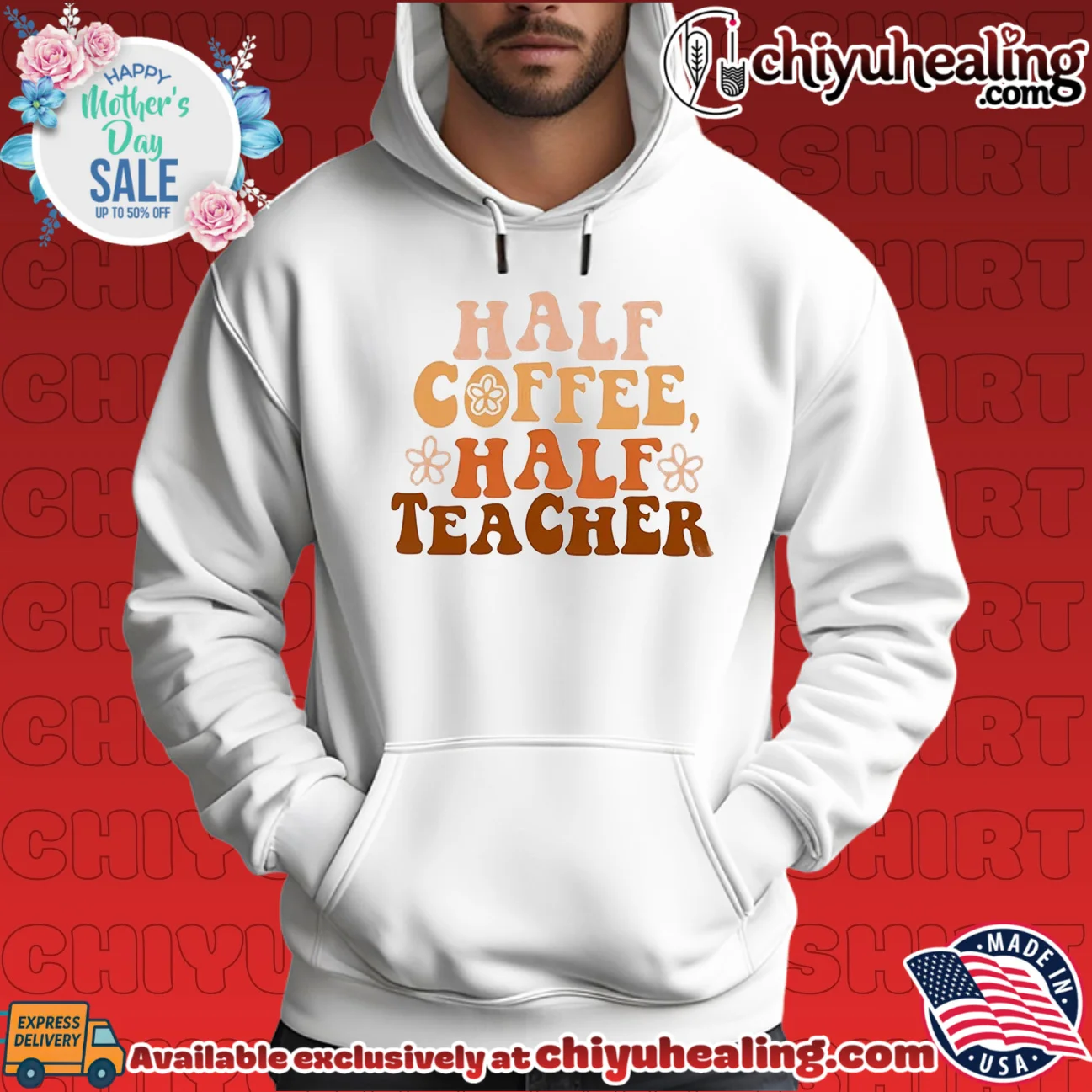 Half Coffee Half Teacher shirt & hoodie Half Coffee Half Teacher shirt & hoodie