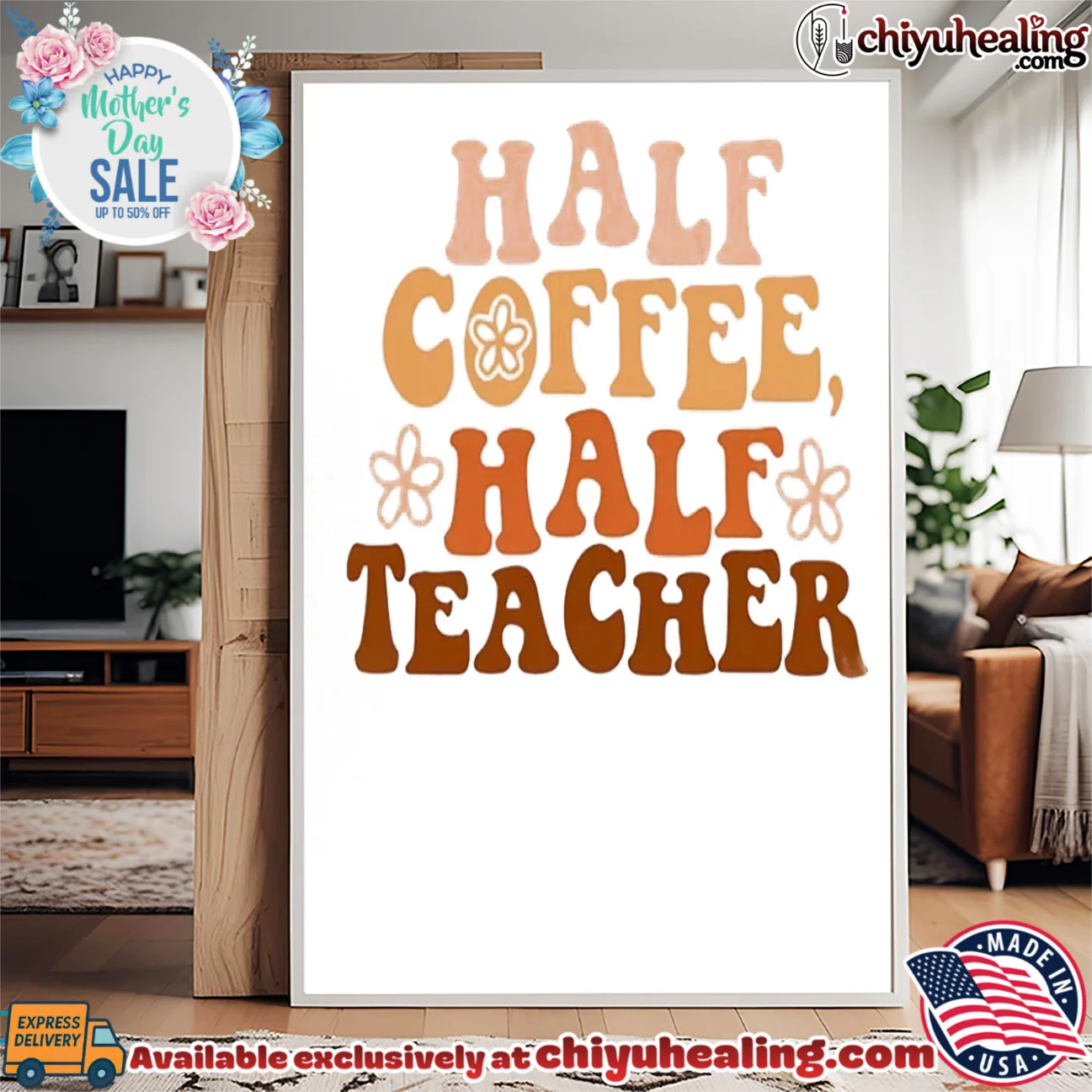 Half Coffee Half Teacher shirt & hoodie Half Coffee Half Teacher shirt & hoodie