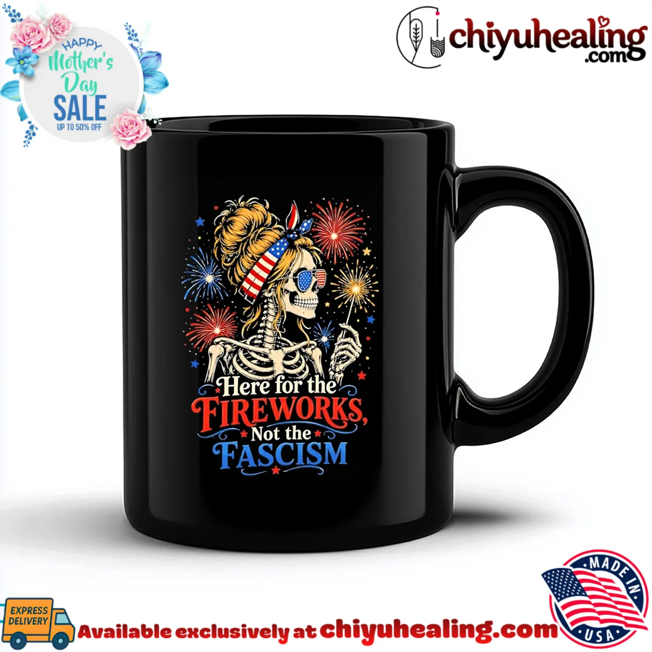 Here for the fireworks not the fascism patriotic skeletion graphic masterpiece shirt & hoodie | 2026 Edition Drop Here for the fireworks not the fascism patriotic skeletion graphic