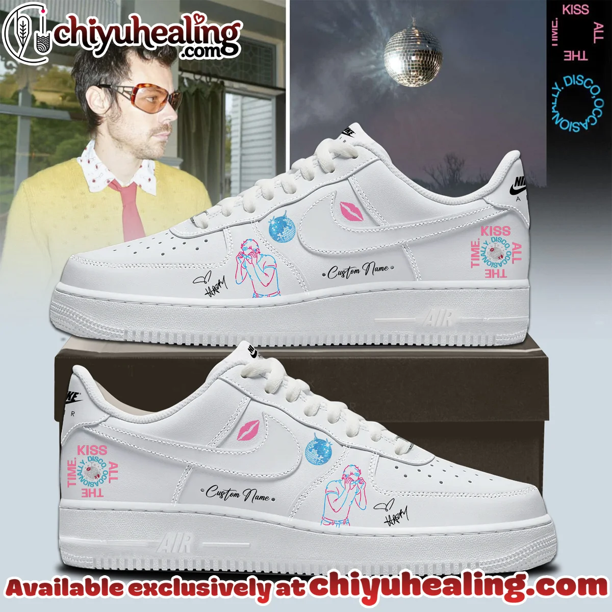 HStyles Kiss All The Time Disco Occasionally Custom Air Force 1 & Jordan 1 Shoes (Style 10)