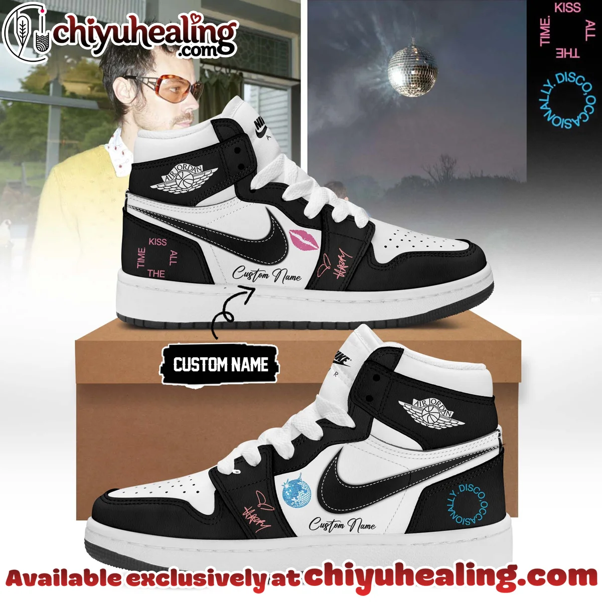HStyles Kiss All The Time Disco Occasionally Custom Air Force 1 & Jordan 1 Shoes - Variant 1