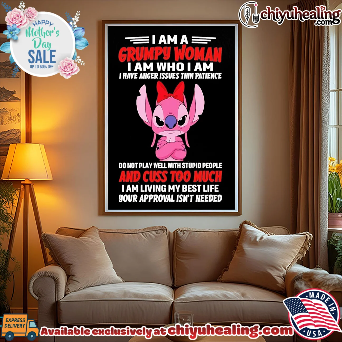 I am a grumpy woman i am who i am i have anger issues Stitch shirt & hoodie I am a grumpy woman i am who i am i have anger issues Stitch