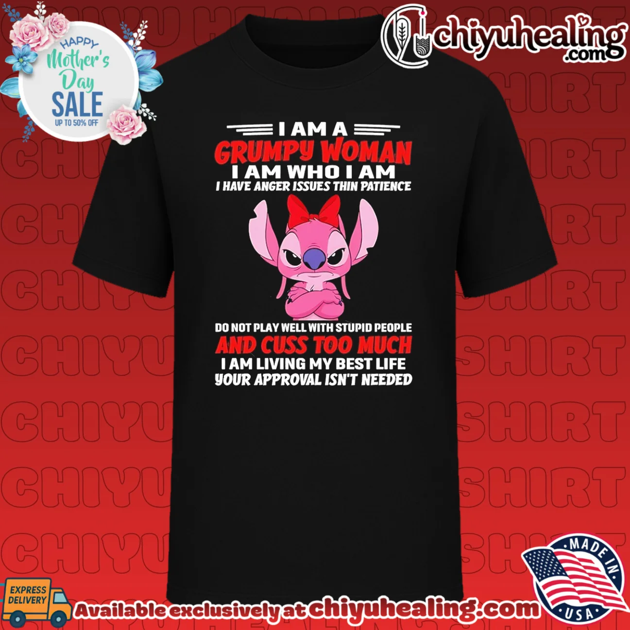 I am a grumpy woman i am who i am i have anger issues Stitch