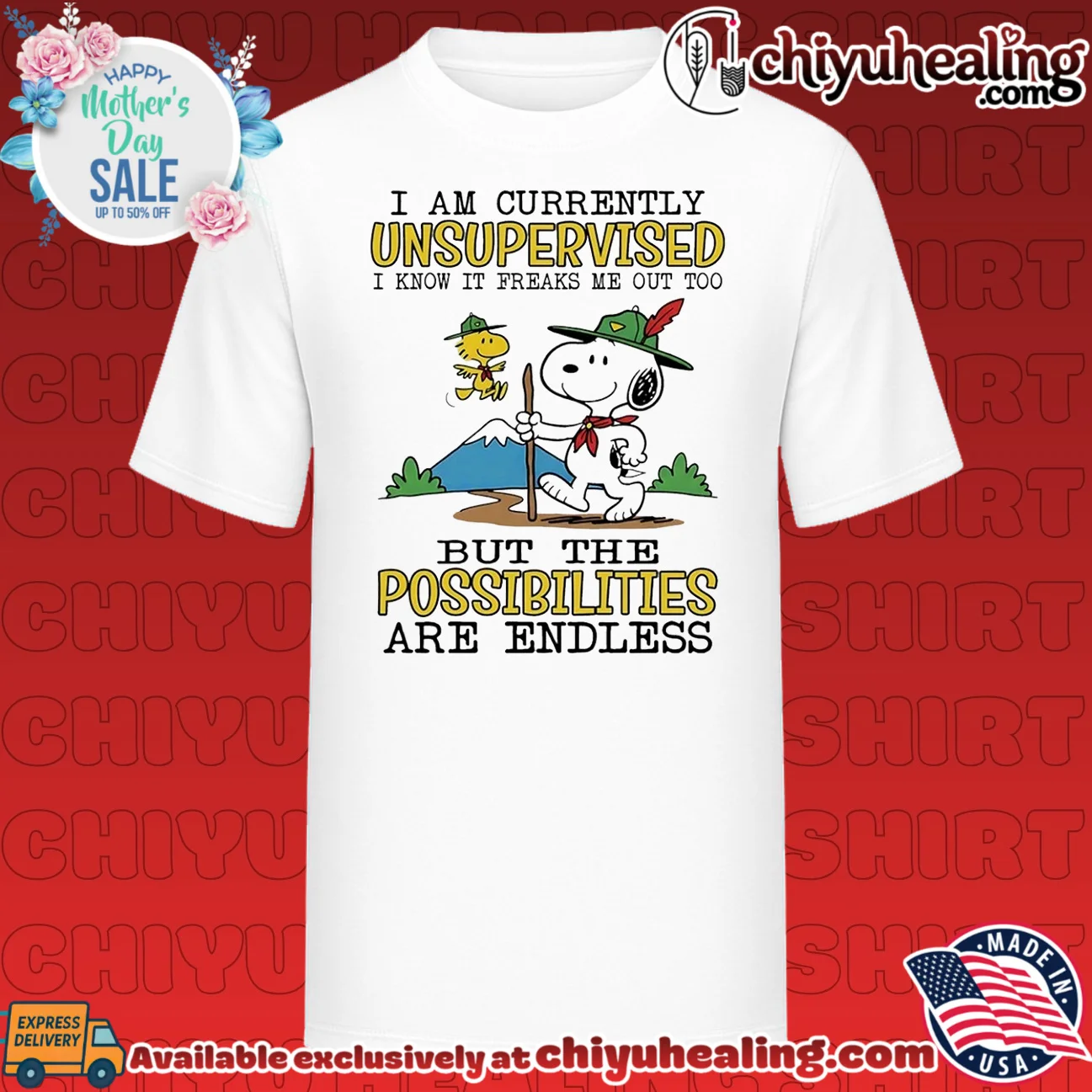 I am currently unsupervised I know it freaks me out too but the possibilities are endless Snoopy shirt & hoodie