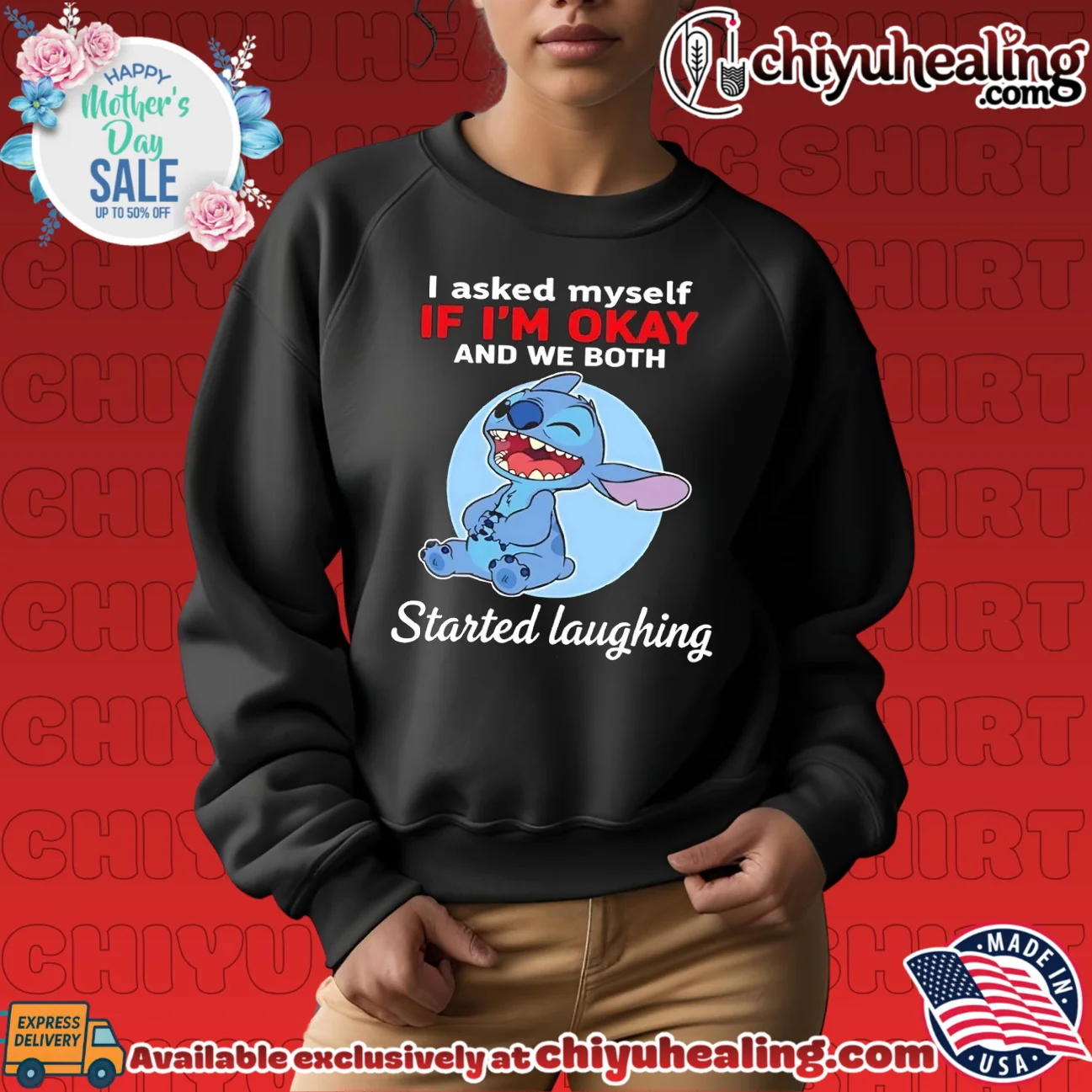 I asked myself if I'm okay and we both started laughing Stitch shirt & hoodie I asked myself if I'm okay and we both started laughing Stitch shirt & hoodie