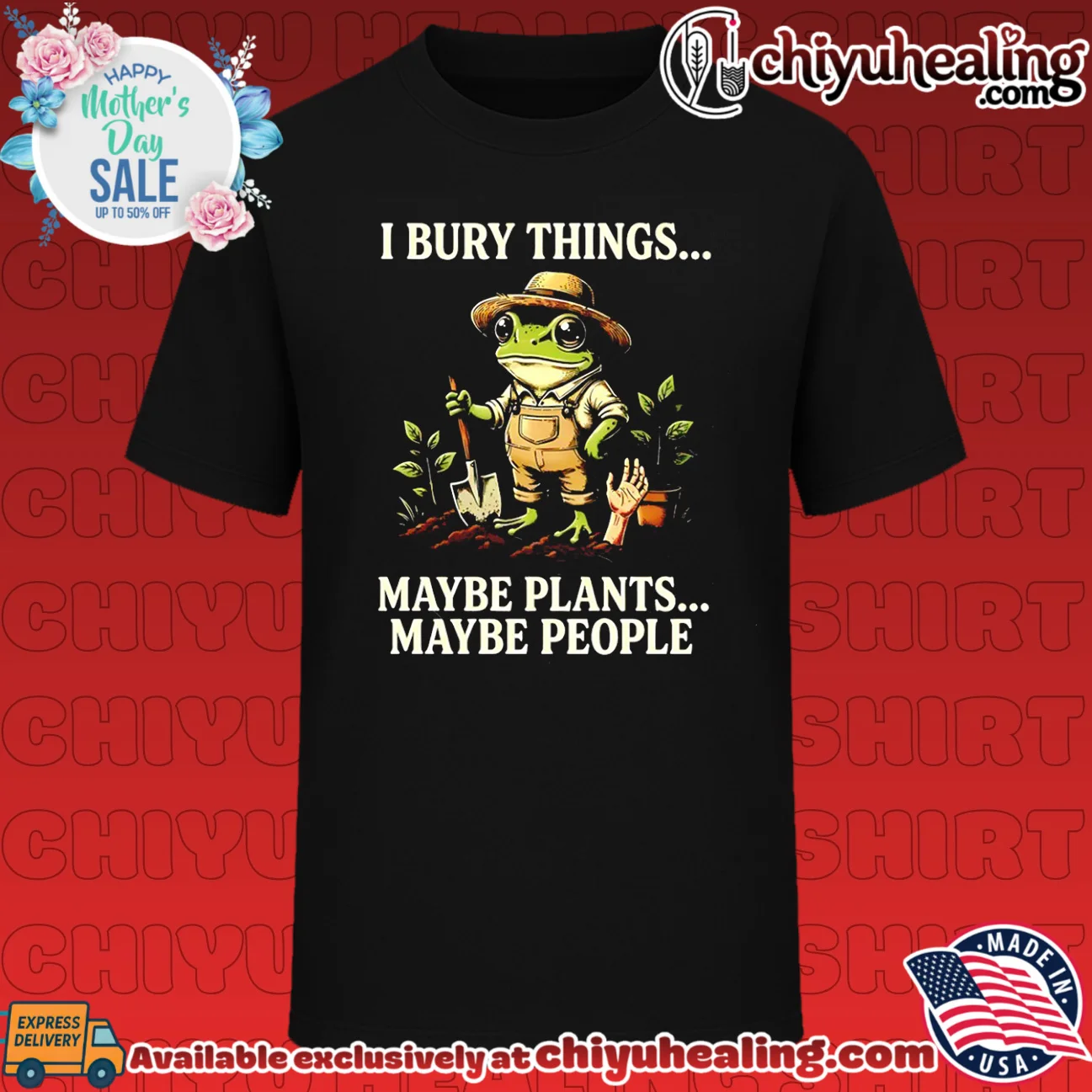 I bury things maybe plants maybe people frog farmer graphic