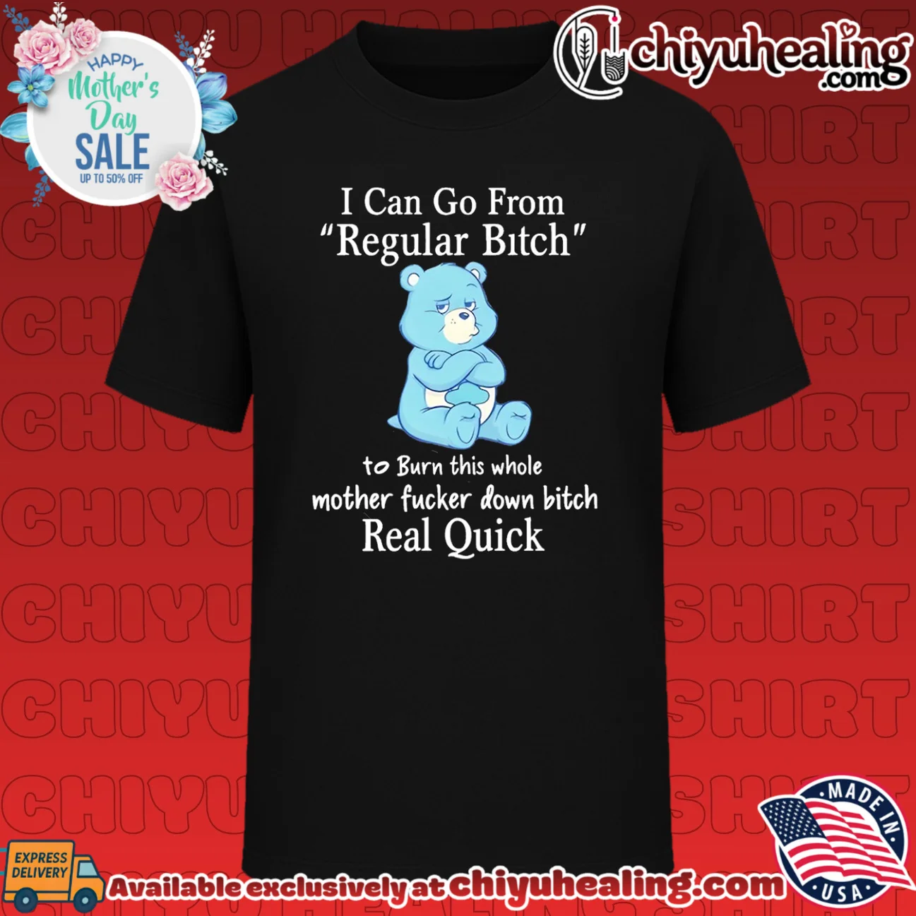 I can go from regular bitch to burn this whole mother fucker down bitch real quick cartoon bear