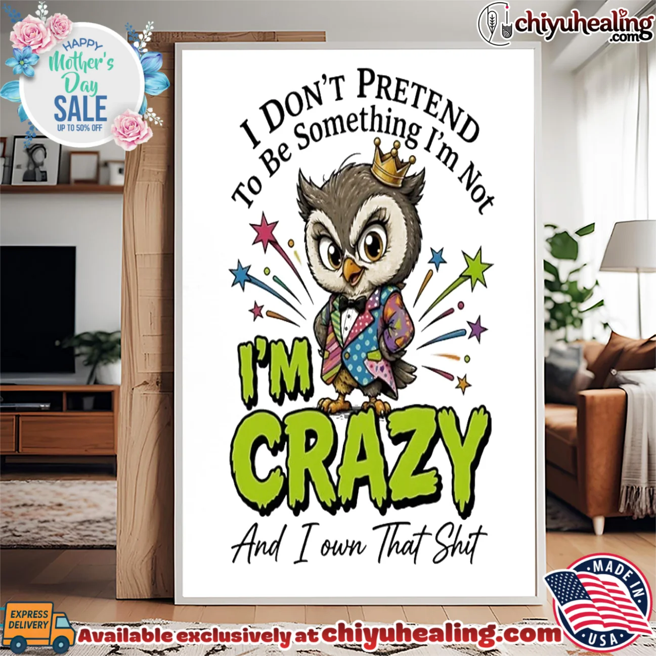 I don't pretend to be something I'm not I'm crazy and I own that shit cartoon owl authentic shirt & hoodie | Collector Series I don't pretend to be something I'm not I'm crazy and I own that shit cartoon owl
