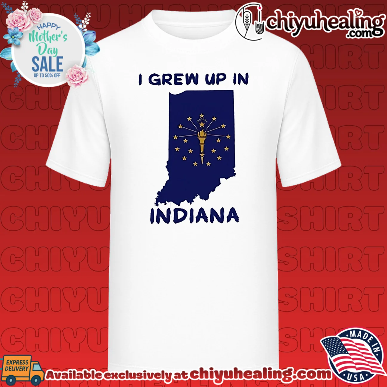 I grew up in Indiana map shirt & hoodie