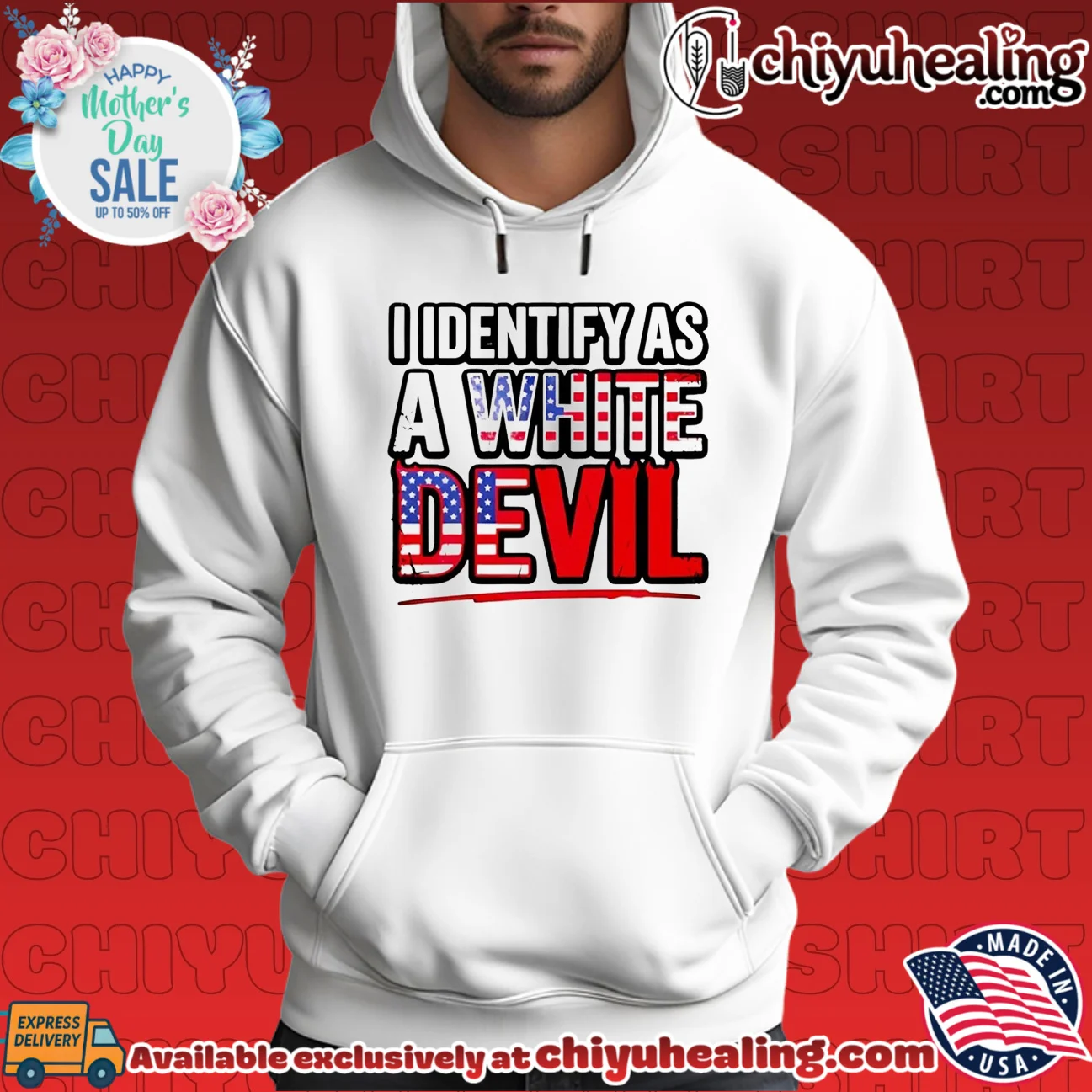 I Identify As A White Devil USA flag timeless shirt & hoodie | Aesthetic Apparel I Identify As A White Devil USA flag timeless shirt & hoodie | Aesthetic Apparel