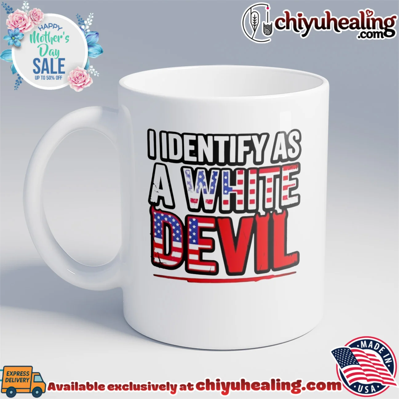 I Identify As A White Devil USA flag timeless shirt & hoodie | Aesthetic Apparel I Identify As A White Devil USA flag